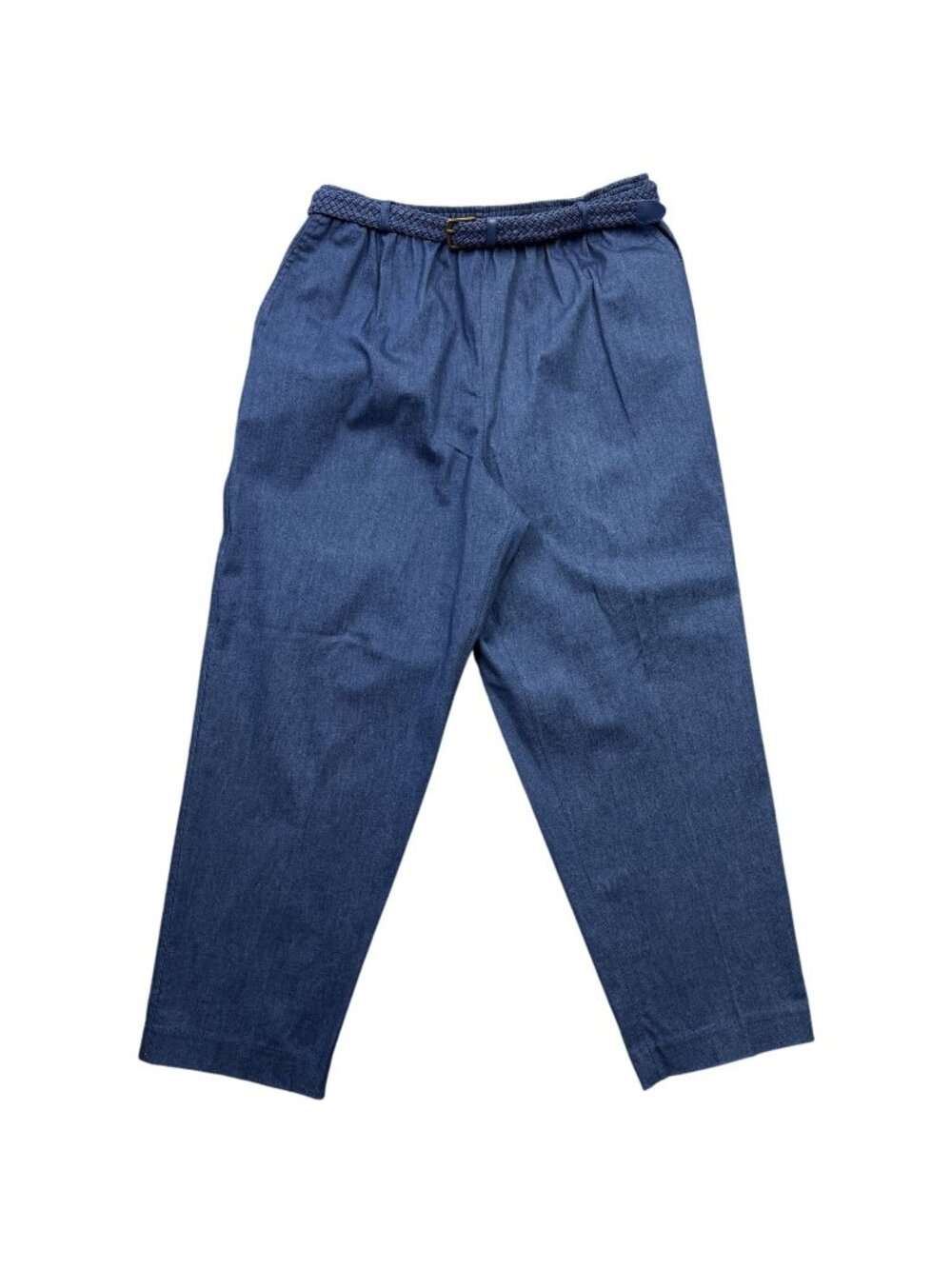 Alfred Dunner Chambray Pull On Pants Stretch Waist Coastal‎ Travel Size 18 New